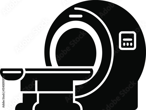 Vector illustration of a medical mri machine for diagnostic imaging procedures in healthcare and medical environments