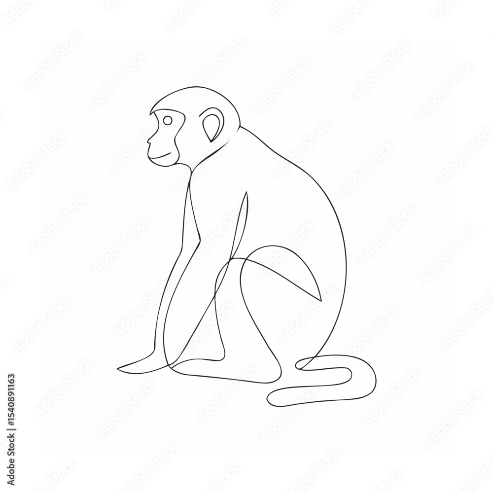 Obraz premium vector illustration of a monkey-