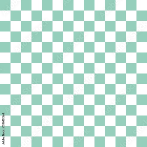 Green and white checkerboard seamless pattern