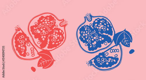 Abstract appetizing Vegetables collection. Decorative abstract horizontal banner with colorful doodles. Hand-drawn modern illustrations with Vegetables, abstract elements. Cucumber, peas, pepper.	
