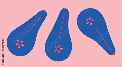 Abstract appetizing Vegetables collection. Decorative abstract horizontal banner with colorful doodles. Hand-drawn modern illustrations with Vegetables, abstract elements. Cucumber, peas, pepper.	
