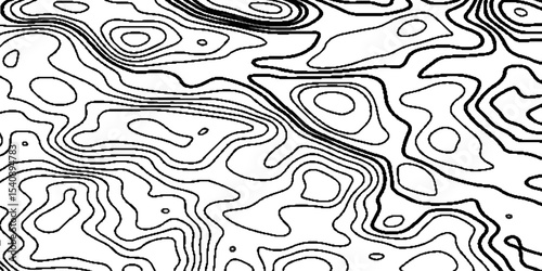 Abstract geographic topographic map style, elevation lines forming organic shapes, high contrast.