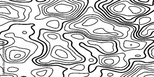 Abstract geographic topographic map style, elevation lines forming organic shapes, high contrast.