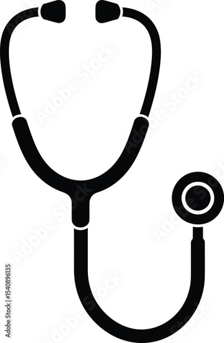 Vector illustration of a stethoscope medical instrument representing healthcare diagnostics and medicine in minimalist design