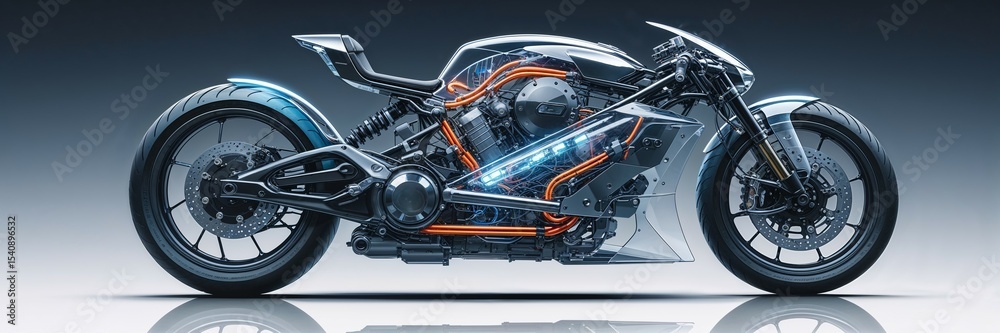 Fototapeta premium A1 Zukünftige Motorrad Futuristisch 