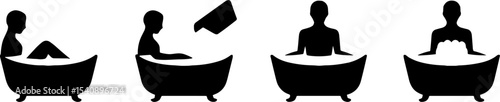 Bathing Person Sequence Taking Bubble Bath Relaxation Routine