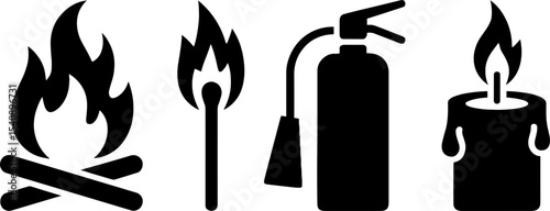Fire Flame Campfire Matchstick Extinguisher Candles Set