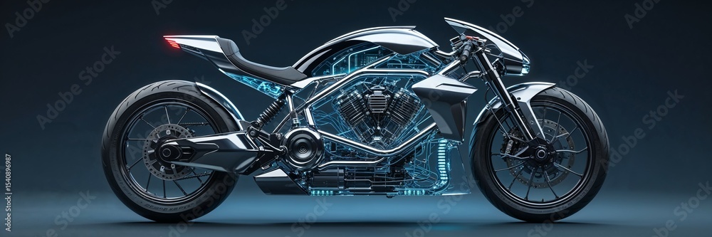 Fototapeta premium A1 Motorrad Sportle wrersio mit Transparenten Styl