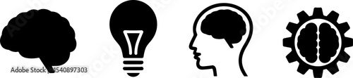 Brain Lightbulb Head Outside Brain Gear Set Creative Thinking