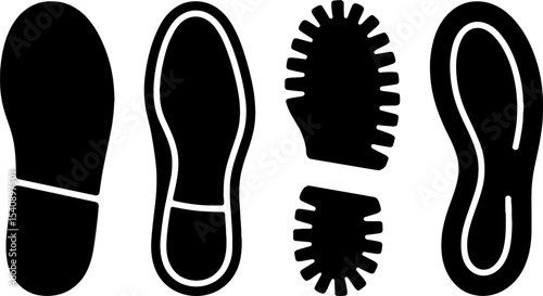 Shoe Sole Footprints Set Walking Trail Concept