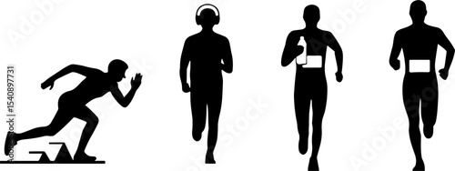 Athlete Runner Set Sprint Jogging Marathon Sports Training