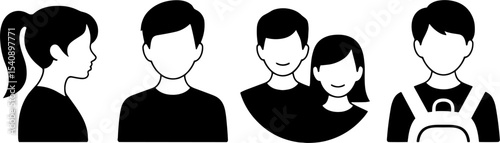 Silhouette People Avatars Profiles Social User Symbols