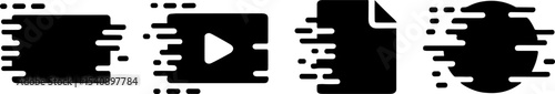Speedy Media Datas Set Fast File Transfer Symbols
