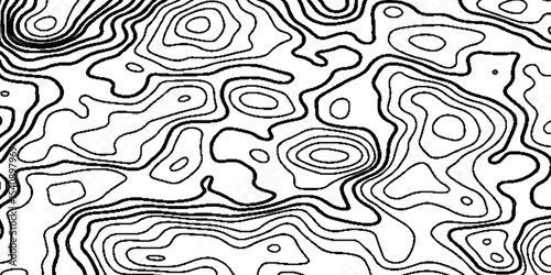 Abstract geographic topographic map style, elevation lines forming organic shapes, high contrast.