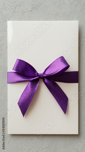 Elegant Envelope With Purple Ribbon Bow for Special Occasion or Event.