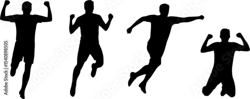 Athlete Running Jumping Silhouette Fitness Sport Action