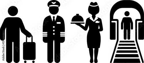 Airport Passenger Pilot Flight Attendant Boarding Gates