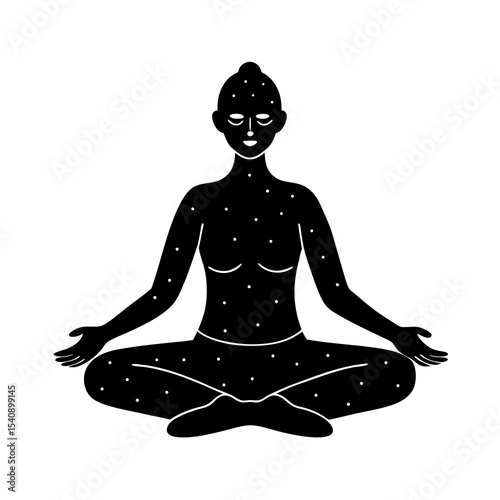 silhouette of a woman in yoga position