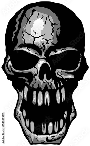 tete de mort crane skull halloween dessin