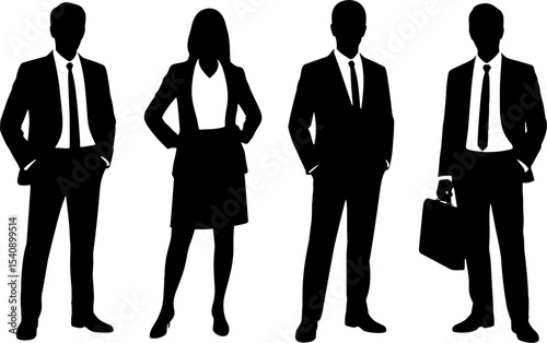 Business People Silhouettes Formal Attire Corporate Team Concept