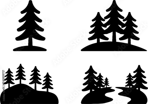 Pine Tree Forest Landscapes Nature Outdoor Adventure