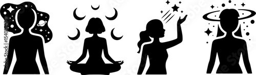 Mystical Women Silhouettes Moon Magic Spiritual Meditations