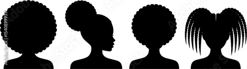 African American Women Silhouettes Natural Hair Styless