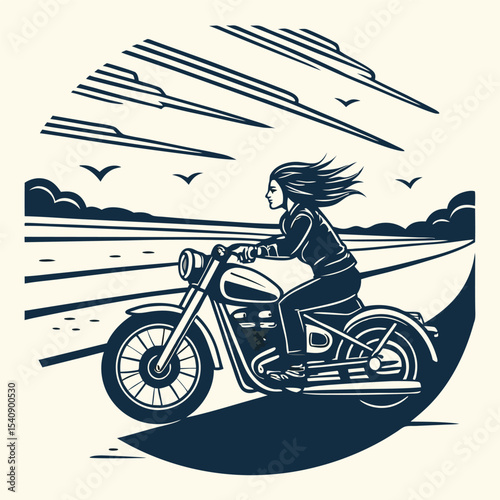 biker on the motorcycle