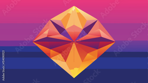 Geometric diamond shape with gradient color and transparency for various design projects