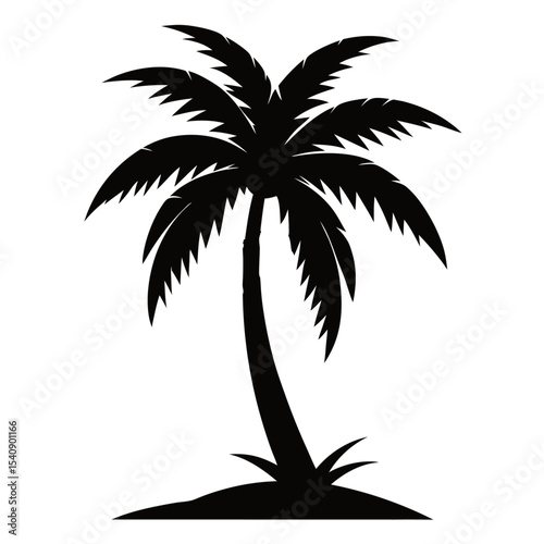 Palm tree silhouette vector with editable design 