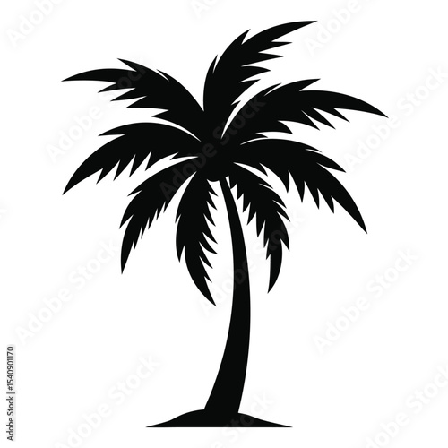 Palm tree silhouette vector with editable design 