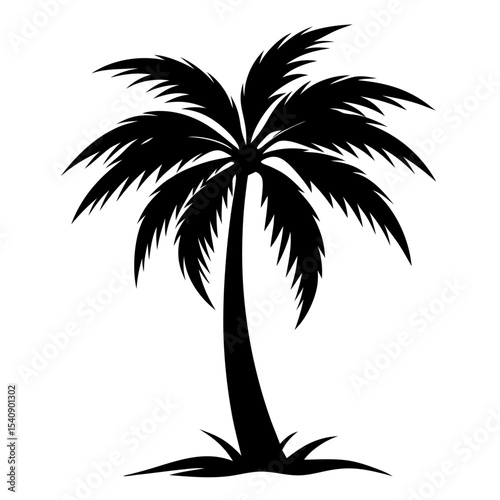 Palm tree silhouette vector with editable design 