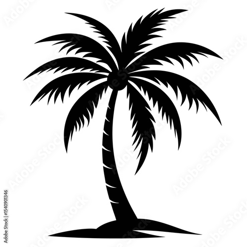 Palm tree silhouette vector with editable design 