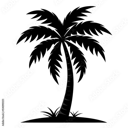 Palm tree silhouette vector with editable design 