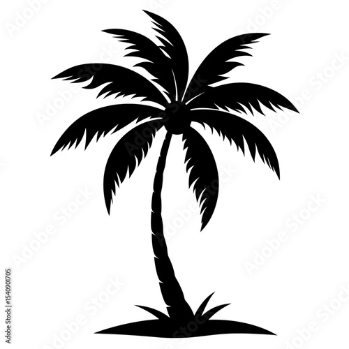Palm tree silhouette vector with editable design 