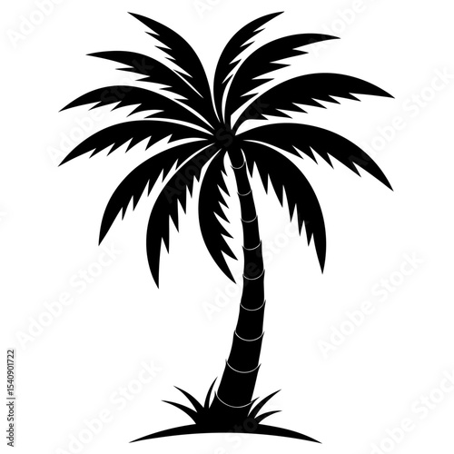 Palm tree silhouette vector with editable design 