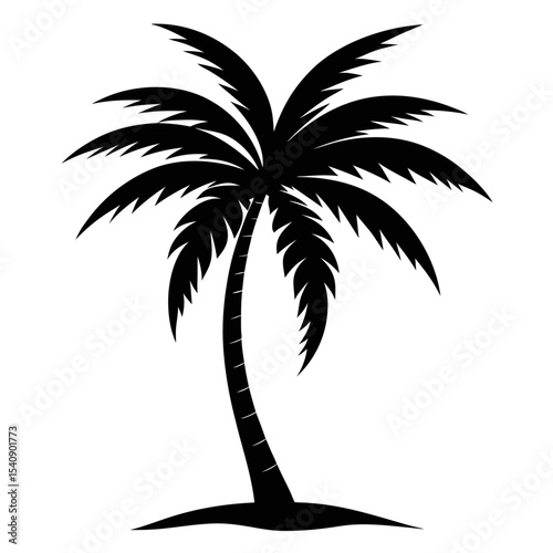 Palm tree silhouette vector with editable design 