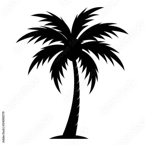 Palm tree silhouette vector with editable design 
