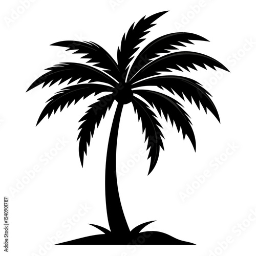 Palm tree silhouette vector with editable design 