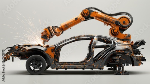 Robot dismantles car chassis
