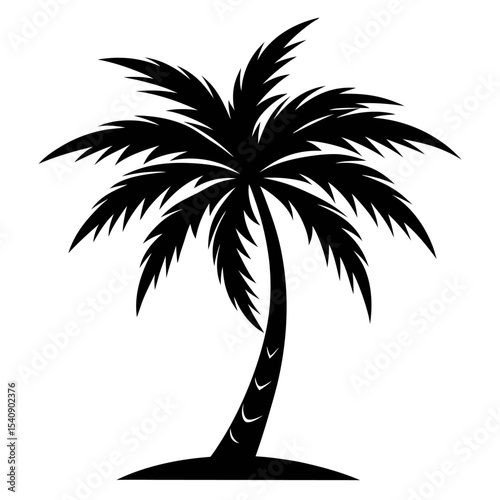 Palm tree silhouette vector with editable design 