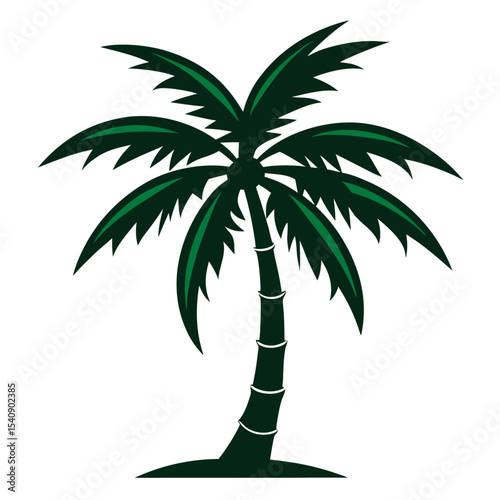 Palm tree silhouette vector with editable design 