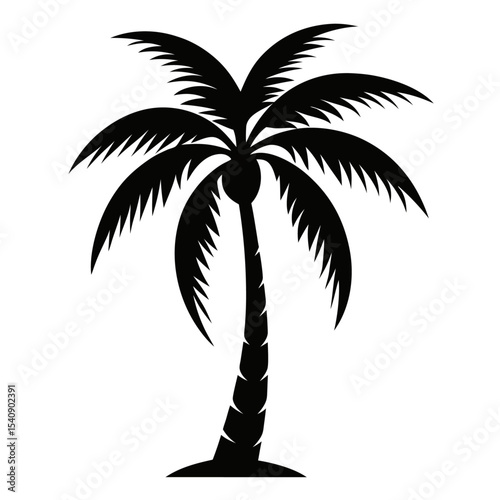 Palm tree silhouette vector with editable design 