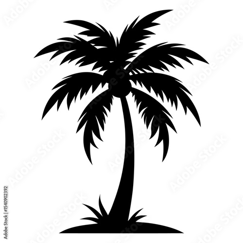 Palm tree silhouette vector with editable design 