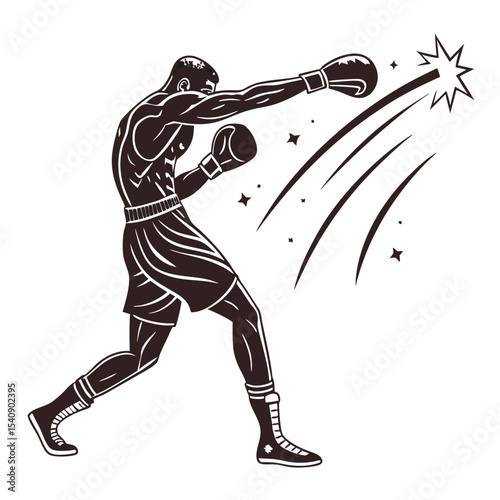 A Powerful Boxer delivering a Punch