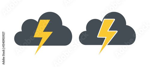 Thunder Cloud with Lightning Bolt Vector EPS for Stormy Weather & Electrical Designs