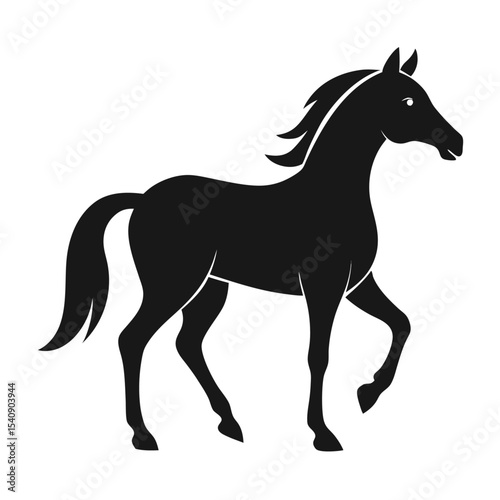 Horse silhouette vector and editable with white background 