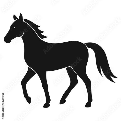 Horse silhouette vector and editable with white background 