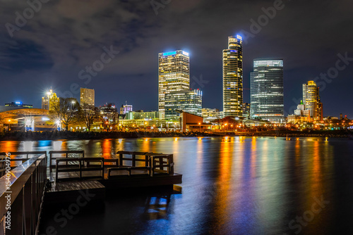 Skyline from Lakeshore State Park at Night