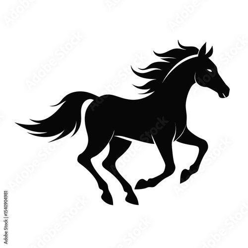 Horse silhouette vector and editable with white background 